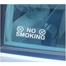 2 x No Smoking Window Stickers-Small Version-For Business,Taxi,Mini Cab,Home,Car,Van,Vehicle-Health and Safety 
